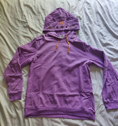 Pusheen Cat Bat Hoodie Sweatshirt Pullover Purple Womens Large Unisex Ears - Picture 2 of 7