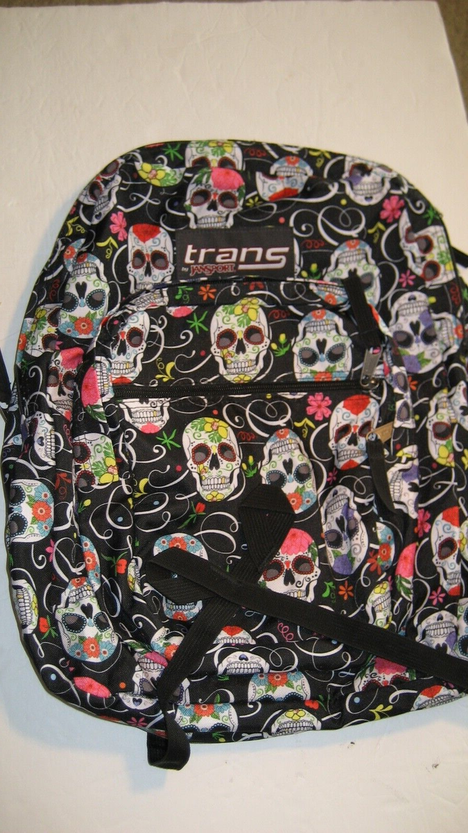 Jansport Black and White Skull Print Backpack Jansport backpack skulls - Gem main image 2