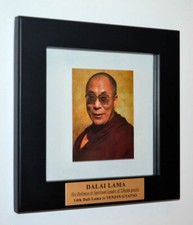 Signed DALAI LAMA Autograph, FRAME + PLAQUE, COA UACC Registered Dealer #228