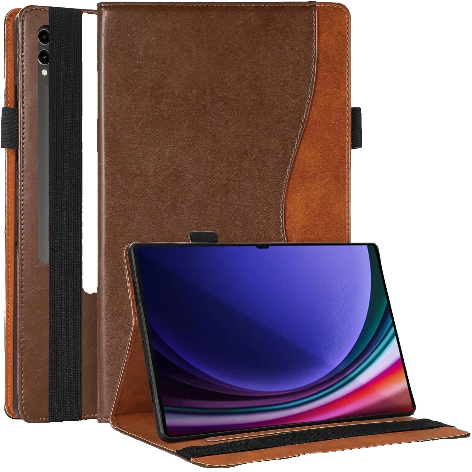 Tableta de cuero marrón y eReader Estuches, Fundas y teclado Folios Para Samsung