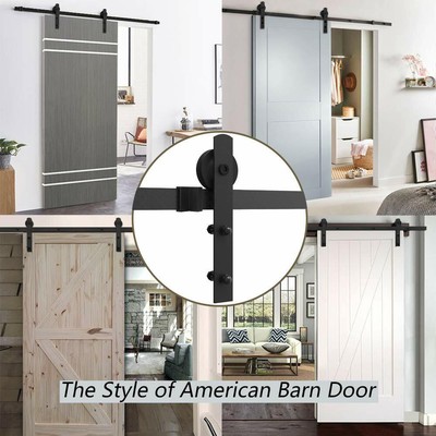 12ft Sliding Barn Door Track I Shape Roller Hardware Kit Single