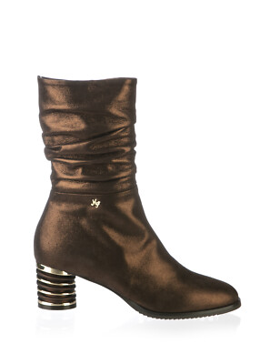 Authentic Marino Fabiani Italian Designer Bootie New Collection Brown