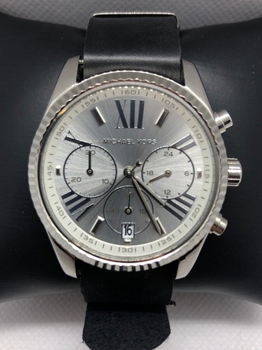 Michael Kors MK5555 WOMEN'S LEATHER Analogico Quadrante Argento Orologio da  Polso al Quarzo BP45 | eBay