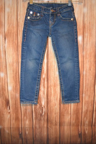 True Religion Girl's Skinny Thick Stitch Pocket Flaps Blue Jeans Sz 5 - Picture 4 of 12