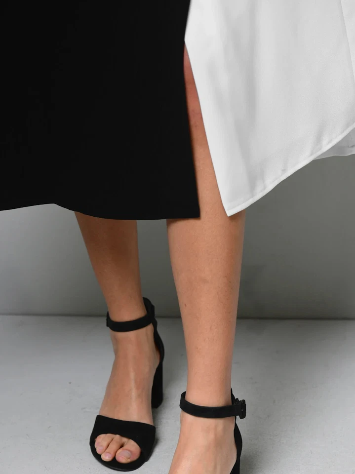 Alba Moda Etui Kleid schwarz-offwhite in Colorblock Gr. 40 0823565139 (G) - Bild 4 von 4