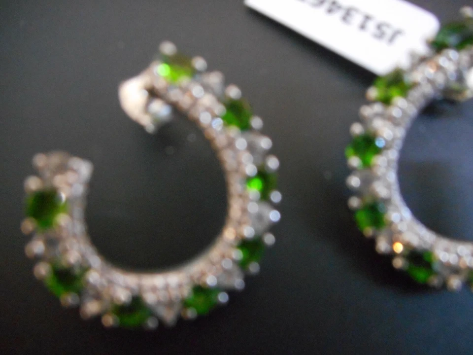 sterling silver chrome diopside earrings - Image 3 of 3