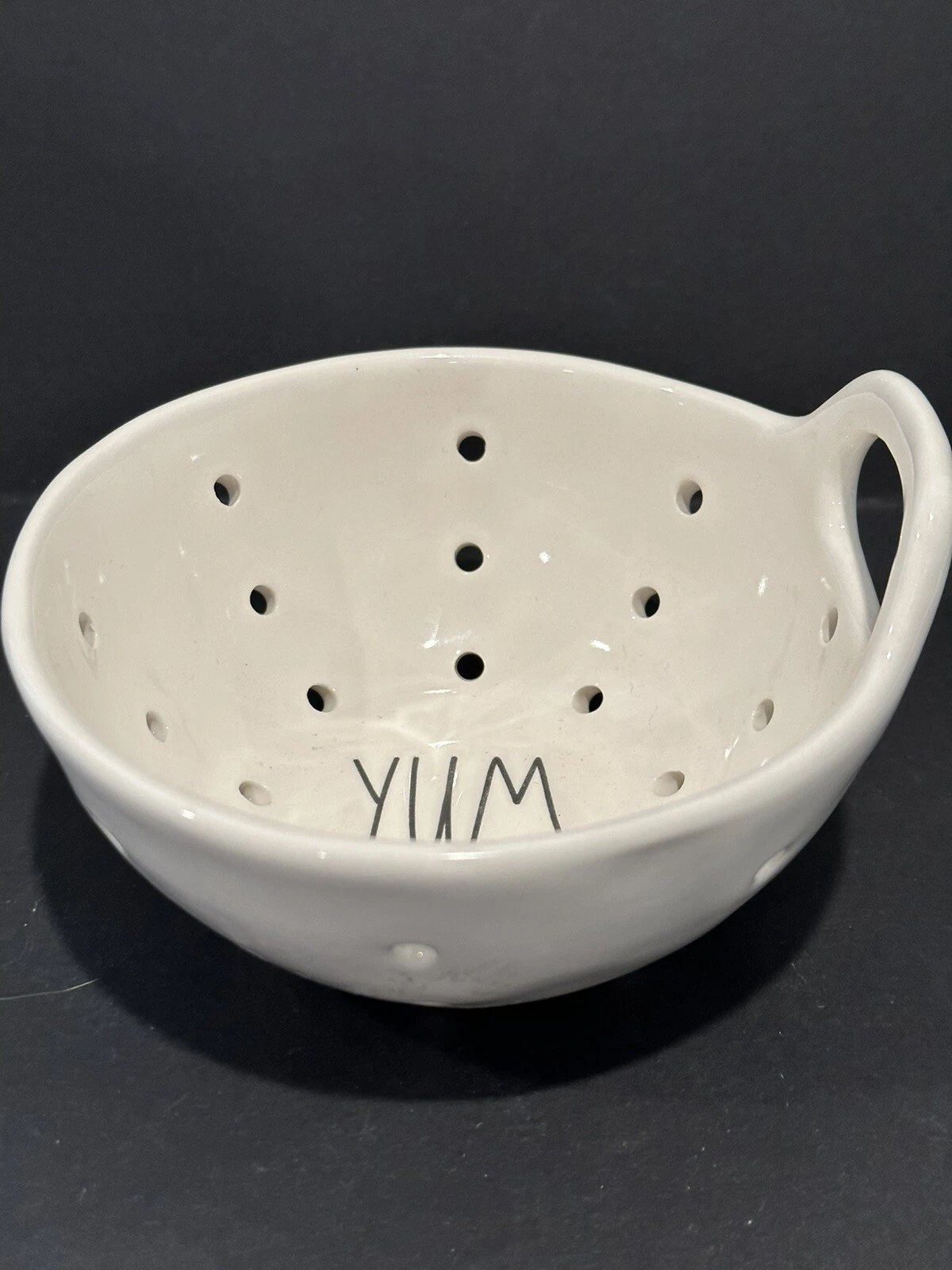 Rae Dunn By Magenta YUM Small Ceramic Colander Strainer