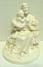 Vintage Ceramic Jesus Holding Children Lamb Byron Molds 1985
