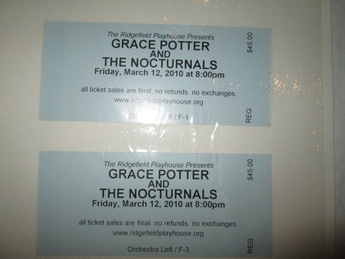 GRACE POTTER 3/12/2010 TICKET STUBS -- SET LIST -- STICKER -- SHOW BOO - Picture 2 of 5