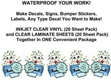 PROTECT YOUR ARTWORK!  INKJET 20 Pack CLEAR V...