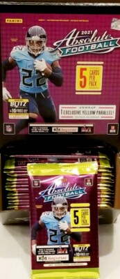 LOT 3 PACKS: 2021 Panini Absolute NFL Football Gravity Feed Pack Unopened/Sealed