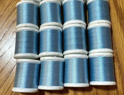 12 Spools Gudebrod Rod Winding Thread 230 Light Blue 50 Yd