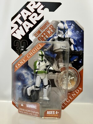 Star Wars Saga Legends Clone Trooper Officer Green 3.75” Figure