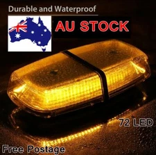 72 LED Beacon Flashing Magnetic Emergency Warning Strobe Amber Lamp 12/24V Light