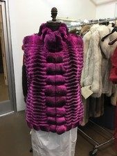 Fuscia Hot Pink Empress Chinchilla Superb Vest Sleeveless Jacket Shrug Saks $9k