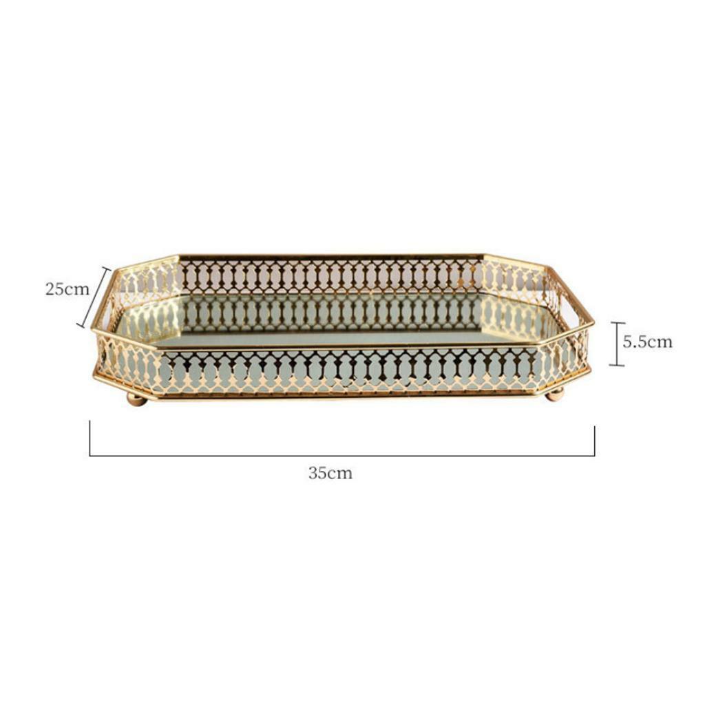 2 Stück Goldene Serviertabletts Aus Edelstahl – Je 30 Cm, Für Desserts, Schmuck & Deko