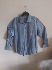 Tasso Elba Men's Regular Fit Dress Shirt - - Blue XXL