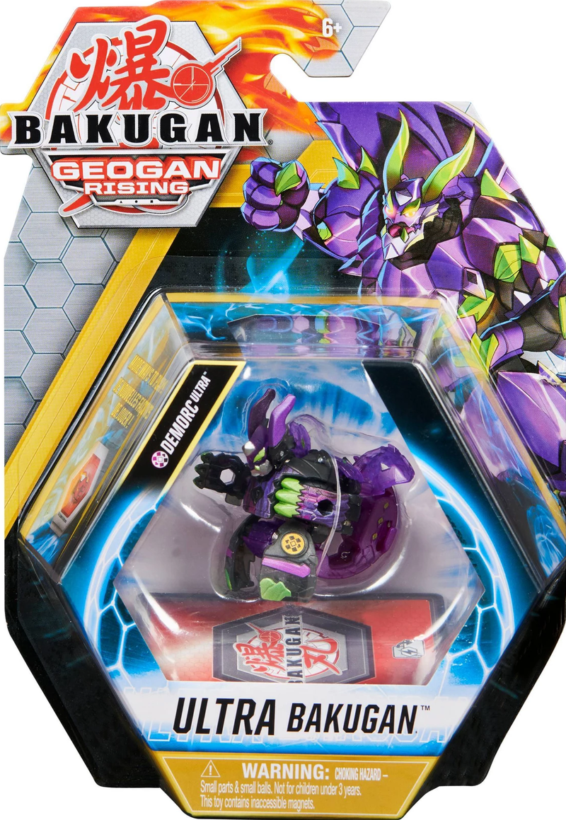Bakugan Ultra, Elemental Darkus Demorc, Collectible Transforming Figure  (Geogan)