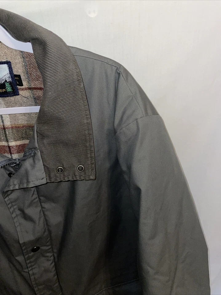 Chaqueta Fieldmaster Farm Para Hombre Talla Grande Gris Aislada Trabajo Cremallera Completa Broches de presión Foto 4 de 4