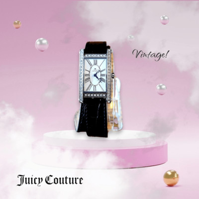 JUICY COUTURE Double Wrap Leather and Crystal Vintage Watch 