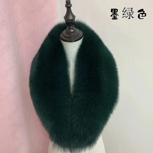 Winter Real Fur Collar Natural Pink Scarf Women Wraps Neck Luxury Scarves Shawl - Picture 37 of 47