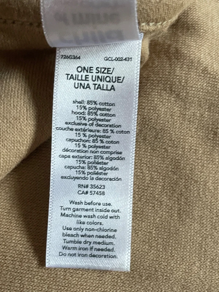 Carter's Child of Mine Mono Marrón Con Capucha Bebé Bebé Toalla Manta Paño Terry Foto 4 de 4
