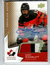 2020-21 Upper Deck Team Canada Patch Auto #3 Ozzy Wiesblatt H 199 (ref 176346)