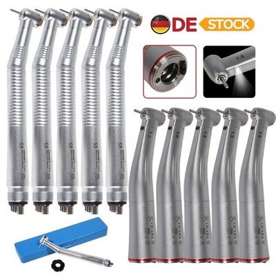 Dental High Speed Handstück 4 Hole /1:5 LED Fiber Optic Winkelstück mit Rot Ring