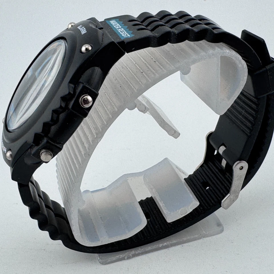 Винтажные мужские цифровые кварцевые часы Acqua от Timex 30 м черный будильник хронограф новый аккумулятор - Изображение 4 из 4