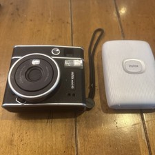 Fujifilm Instax Mini 40 Instant Film Camera Black Tested W/ mini Link 2 Printer
