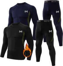Thermal Underwear for Men,Men'S Base Layer,2 Sets Long Johns Lined with Hunting