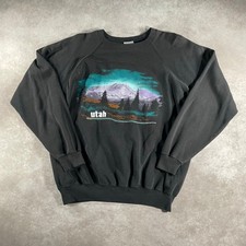 80 s VTG Utah Cozy Nature Aurora Lights Graphic Sweatshirt