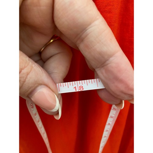 M&S Linen Blend Dress Size UK 8 Burnt Orange Empire line Relaxed Fit - Picture 10 of 10