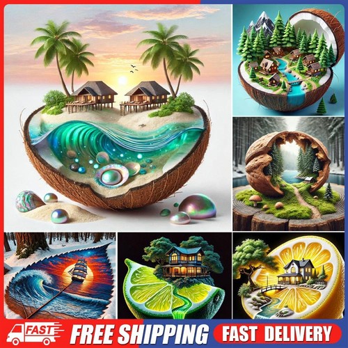 5D DIY Full Round Drill Diamond Painting Landscape Kit Home Decor Art ...