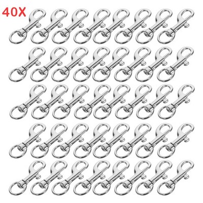 40X Dog Leash Clasp Heavy Duty Snap Hooks Clips Pet Leashes Key Chain Spring HOT