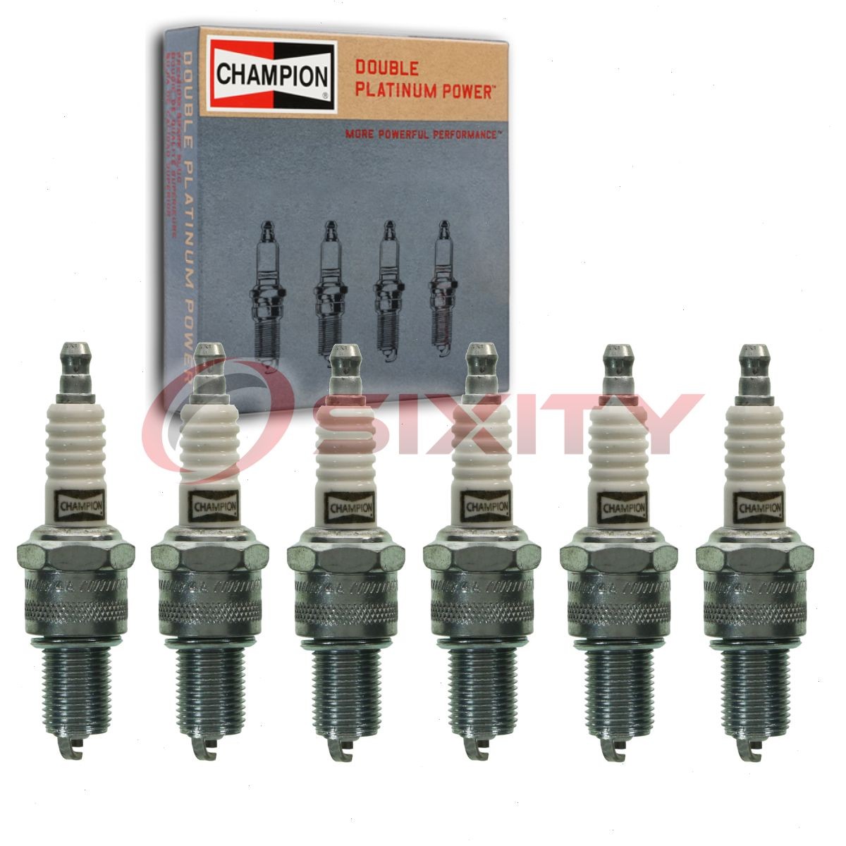 6 pc Champion Double Platinum Spark Plugs for 1987-1991 BMW 325is 2.5L L6 hi