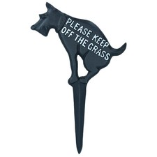 Keep Dog Off The Grass Warning Sign Plaque Stake Cast Iron Garden Yard Lawn