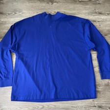 adidas Basketball One BB Long Sleeve Tee Mens L Blue Mock Neck Cotton IX19 NWT