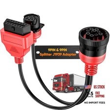 J1939 Splitter 9 Pin to OBD 2 Male Adapter Cable, Work with Truck 12in