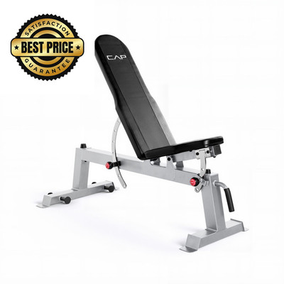 CAP Barbell Deluxe Utility Weight Bench, Silver, 1, Round Backpad 