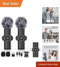 Professional Mini Lavalier Microphone for Video Recording - 65FT Wireless Range