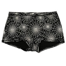 NWT VICTORIA'S SECRET PINK Boyshort Boxer Sz XS-S-M-L-XL-XXL Black Silver Webs