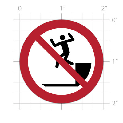 P072 No Jumping Down Sticker for water bottle phone tumbler hard hat