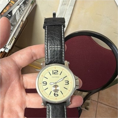 TOKYObay Bay Watch Quartz 40mm Stainless Case Beige Dial Tan/Black Leather