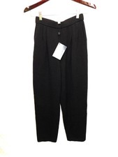 Vtg St John Marie Gray Size 2 NWT Black Pants Knit Wool High Rise Tapered NEW US