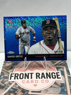 2025 Topps Chrome Platinum #344 David Ortiz Blue Shimmer Refractor /100 Red Sox