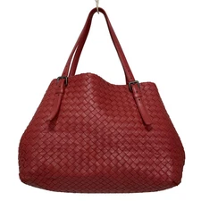 Auth BOTTEGA VENETA Mini Chester Bag - Red Leather B********* Tote Bag