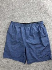 Speedo Shorts Mens XL Blue Swim Trunks Built In Liner Zip Pocket Quick Dry