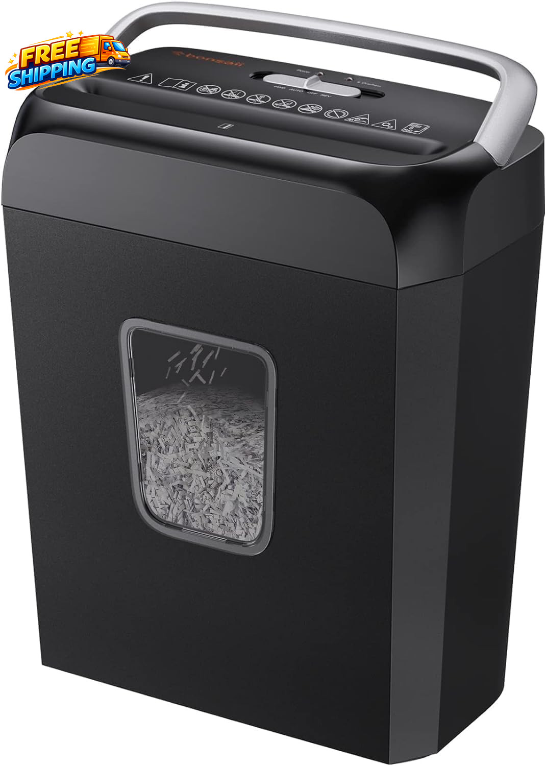 Paper Shredder for Home Use 3.4 Gal Wastebasket 6 Sheet Cros