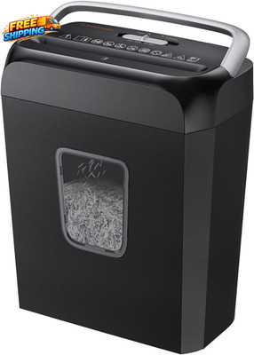 Paper Shredder for Home Use 3.4 Gal Wastebasket 6 Sheet Crosscut Paper Credit 